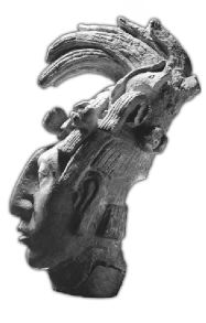Escultura de la cabeza del soberano Pacal de la dinastía Janaab, llamado popularmente "el Grande", señor de Palenque.